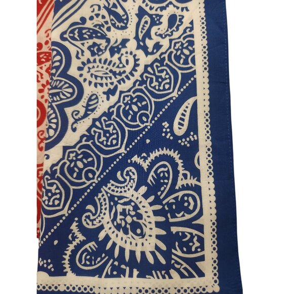 Paisley Bandanas 22"x22" Cotton Square Handkerchiefs Blue Red Yellow 3 Multicolo - Picture 12 of 12